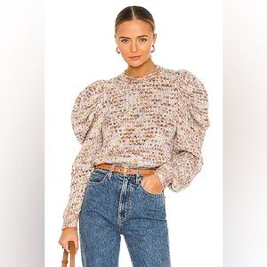 ULLA JOHNSON  Rosina Puff Sleeve Wool Sweater - Beige